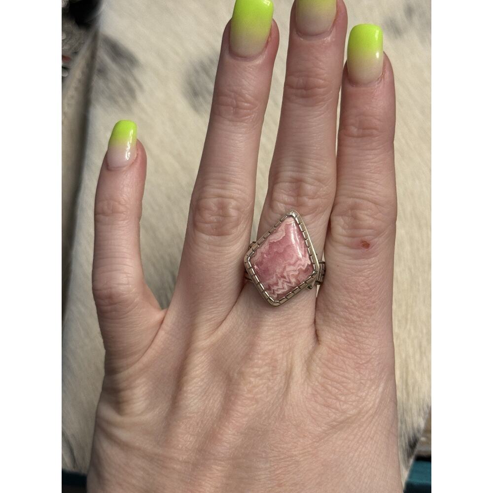 Carolyn Pollack Relios Roderick Tenorio RMT Sterling Pink Rhodochrosite Ring 7